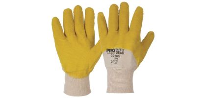 Yellow Glass Gripper Gloves
