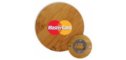 Round Bamboo Bottle Opener