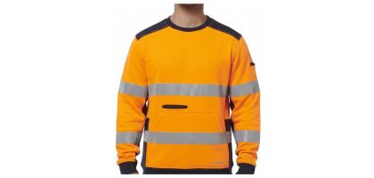 Reflective Spliced Crew Neck Fleece