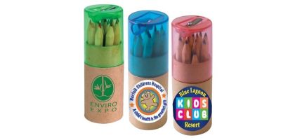 Coloured Pencils In Cardboard Tube With Sharpener