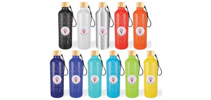 Gelato Aluminium Drink Bottle with Bamboo Lid
