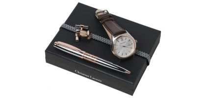 Set More Chrome (ballpoint Pen, Watch & Cufflinks)