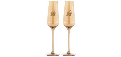 M&W Glamour Flute 230ml Set of 2 Gold