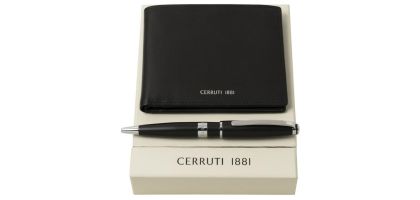 Set Cerruti 1881 Black (ballpoint Pen & Leather Wallet)