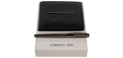 Set Cerruti 1881 (Brass Rollerball Pen & Leather Wallet)