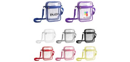 Clear Tote Bag with Zipper Closure Crossbody