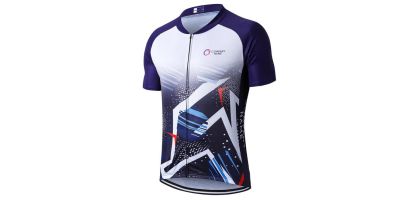 Men's Sublimated Stand Collar  Raglan Short Sleeves Cycling Jersey