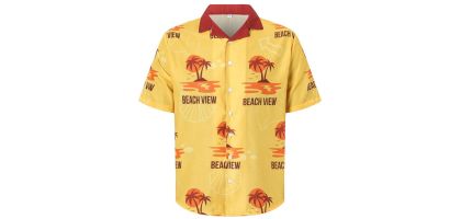 Men's Sublimated Imitation Cotton Cuban Collar Shirt