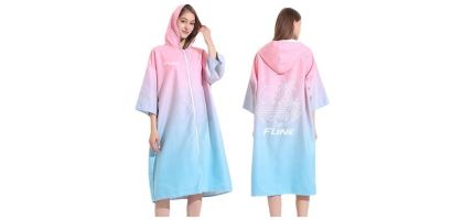 100%Microfibre Sublimation Hooded Change Towel with Zip