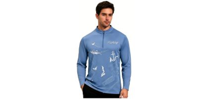 Men's Polyester Spandex Sublimated 1/4 Zip Fishing Shirt