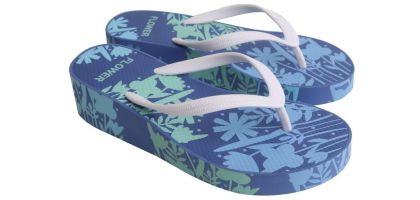Rubber Platform Talking Footprint Thongs