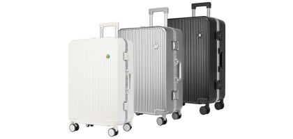 Ribbed ABS suitcase