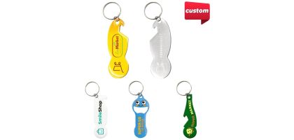 Custom Shape Trolley Coin Keyring Bottle Opener