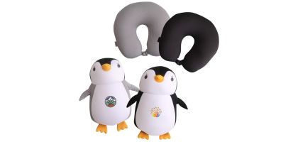 Penguin Shaped 2 In 1 Travel Pillow