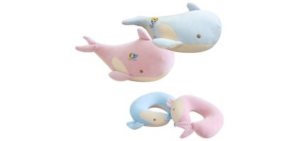 Whale Shaped 2 In 1 Travel Pillow