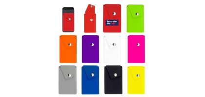 Button Silicone Phone Wallet With Stand