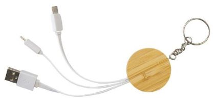 Bamboo Charging Cable Key Ring