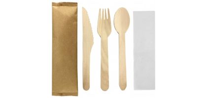 4Pcs Wooden Cutlery