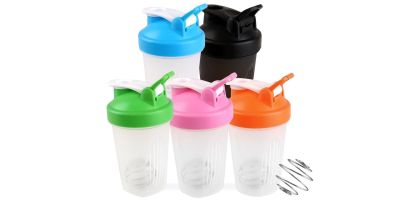 BPA Free Fitness Shaker Bottle with Loop 400ml