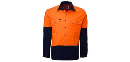 Open Front 2 Tone L/S Shirt