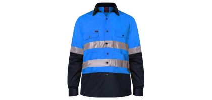 2 Tone Open Front Shirt L/S 3M Tape