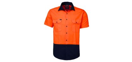 Open Front 2 Tone S/S Shirt