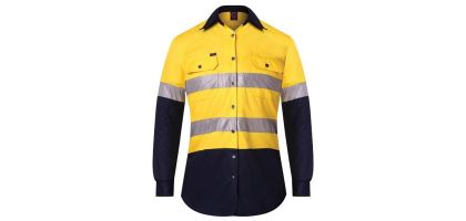 Ladies 2 Tone Vented Light Weight Open Front
