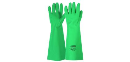 PROCHEM 45cm Green Nitrile Gauntlet Gloves Large (9)