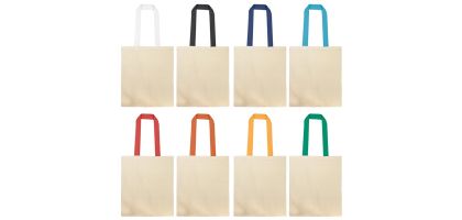 Cotton Tote Bag With Coloured Webbing Handle