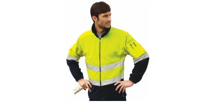 Unisex Adults Hi-Vis Full Zip Polar Fleece With reflective tape