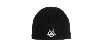 Cable Knit Beanie With Fleece Lining - Black