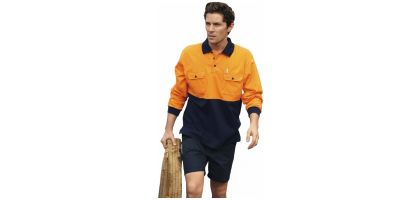 Unisex Adults Hi-Vis Cotton Jersey Polo L/S