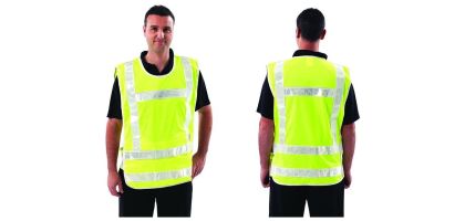 Traffic Controller Vest / White Reflective Tape Size S-L