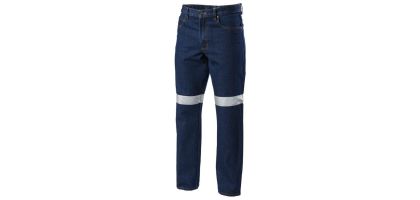 Mens Foundations 14.5 Oz Enzyme Washed Denim Jean With Tape
