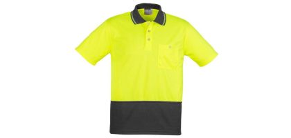 Unisex Hi Vis Basic Spliced Polo - Short Sleeve