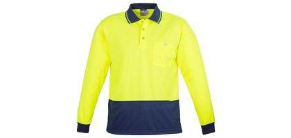 Unisex Hi Vis Basic Spliced Polo - Long Sleeve