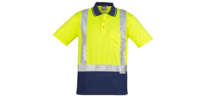 Mens Hi Vis Spliced Polo - Short Sleeve Shoulder Taped