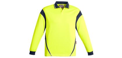 Mens Hi Vis Aztec Polo - Long Sleeve
