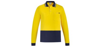 Mens Hi Vis Cotton L/S Polo
