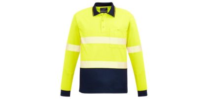 Unisex Hi Vis Segmented L/S Polo - Hoop Taped