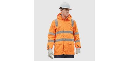 Unisex Hi Vis VIC Rail 4 In 1 Waterproof Jacket