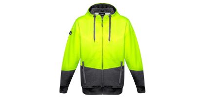 Unisex Hi Vis Textured Jacquard Full Zip Hoodie