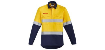 Mens Orange Flame HRC 2 Hoop Taped Closed Front Spliced Shirt