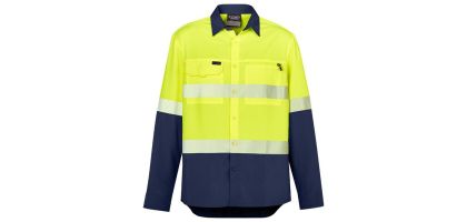 Mens Hi Vis Outdoor Segmented Tape L/S Shirt