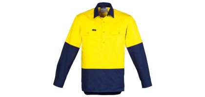 Mens Hi Vis Closed Front L/S Shirt