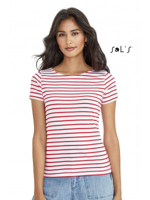 Miles Women's Round Neck Striped T-shirt