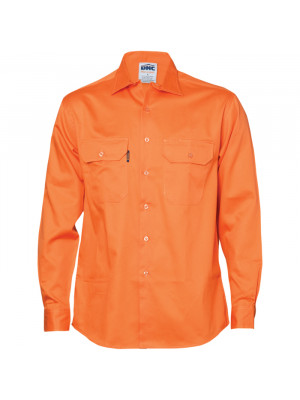 Cotton Drill Work Shirt - Long Sleeve