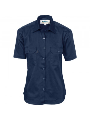 Ladies Cotton Drill Work Shirt - Short Sleeve