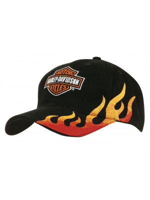 Brushed Heavy Cotton Cap with Flame Embroidery