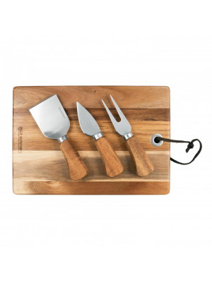 Rectangleangular Cheese/Serving Baord with 3 Cheese Knives